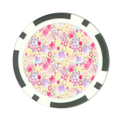 Flower Arrangements Season Floral Pink Purple Star Rose Poker Chip Card Guard