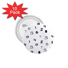 Number Black 1 75  Buttons (10 Pack) by Alisyart