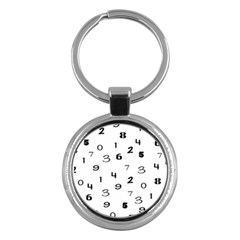 Number Black Key Chains (round) 