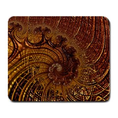 Copper Caramel Swirls Abstract Art Large Mousepads by Amaryn4rt