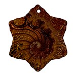 Copper Caramel Swirls Abstract Art Ornament (Snowflake) Front
