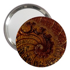 Copper Caramel Swirls Abstract Art 3  Handbag Mirrors by Amaryn4rt