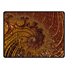 Copper Caramel Swirls Abstract Art Double Sided Fleece Blanket (small)  by Amaryn4rt