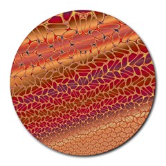 Line Dancing Gold Purple Round Mousepads by Alisyart