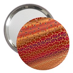 Line Dancing Gold Purple 3  Handbag Mirrors