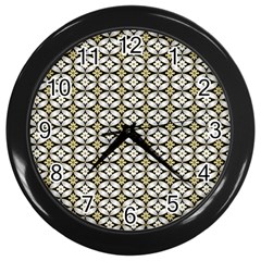 Flower Floral Chevrpn Wave Sunflower Rose Grey Yellow Wall Clocks (black) by Alisyart