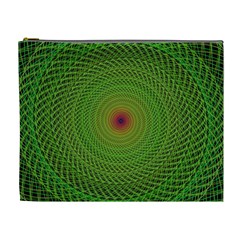 Green Fractal Simple Wire String Cosmetic Bag (xl) by Amaryn4rt