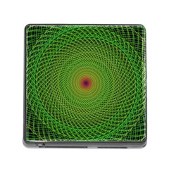 Green Fractal Simple Wire String Memory Card Reader (square) by Amaryn4rt