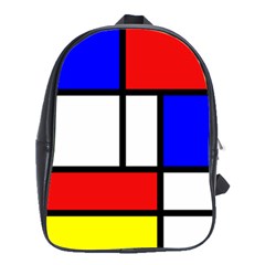 Mondrian Red Blue Yellow School Bags(large)  by Amaryn4rt