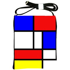 Mondrian Red Blue Yellow Shoulder Sling Bags by Amaryn4rt