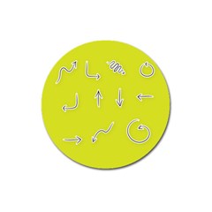 Arrow Line Sign Circle Flat Curve Magnet 3  (round) by Amaryn4rt