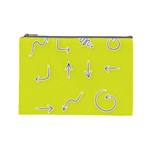 Arrow Line Sign Circle Flat Curve Cosmetic Bag (Large)  Front