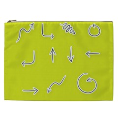 Arrow Line Sign Circle Flat Curve Cosmetic Bag (xxl) 