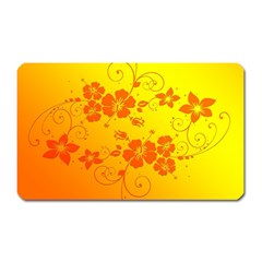 Flowers Floral Design Flora Yellow Magnet (Rectangular)