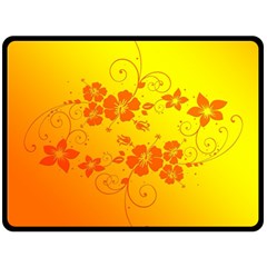 Flowers Floral Design Flora Yellow Fleece Blanket (large)  by Amaryn4rt