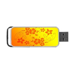 Flowers Floral Design Flora Yellow Portable USB Flash (One Side)