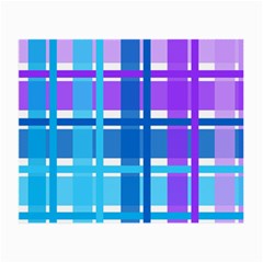 Gingham Pattern Blue Purple Shades Small Glasses Cloth (2-side) by Amaryn4rt