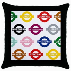 Underground Signs Tube Signs Throw Pillow Case (black)