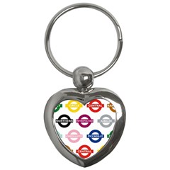 Underground Signs Tube Signs Key Chains (heart)  by Amaryn4rt