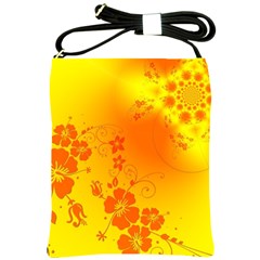 Flowers Floral Design Flora Yellow Shoulder Sling Bags by Amaryn4rt