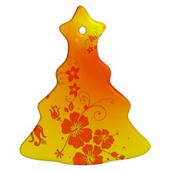 Flowers Floral Design Flora Yellow Christmas Tree Ornament (two Sides) by Amaryn4rt