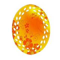 Flowers Floral Design Flora Yellow Ornament (oval Filigree) by Amaryn4rt