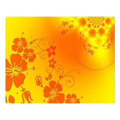 Flowers Floral Design Flora Yellow Double Sided Flano Blanket (large) 