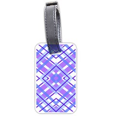 Geometric Plaid Pale Purple Blue Luggage Tags (one Side)  by Amaryn4rt