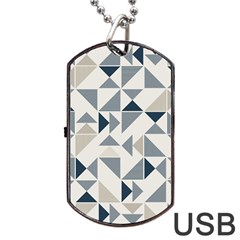 Geometric Triangle Modern Mosaic Dog Tag Usb Flash (one Side)