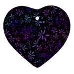 Retro Flower Pattern Design Batik Ornament (Heart) Front