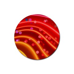 Bokeh Lines Wave Points Swing Rubber Coaster (round)  by Amaryn4rt