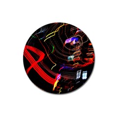 Night View Night Chaos Line City Magnet 3  (round) by Amaryn4rt