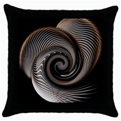 Abstract Background Curves Throw Pillow Case (black)