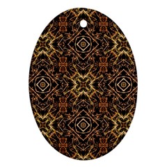 Tribal Geometric Print Oval Ornament (Two Sides)