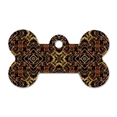 Tribal Geometric Print Dog Tag Bone (one Side)