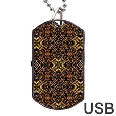 Tribal Geometric Print Dog Tag Usb Flash (two Sides) by dflcprints