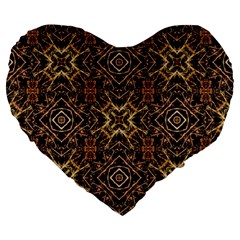 Tribal Geometric Print Large 19  Premium Flano Heart Shape Cushions by dflcprints