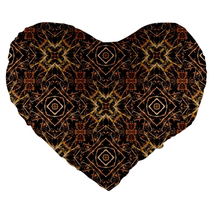 Tribal Geometric Print Large 19  Premium Flano Heart Shape Cushions