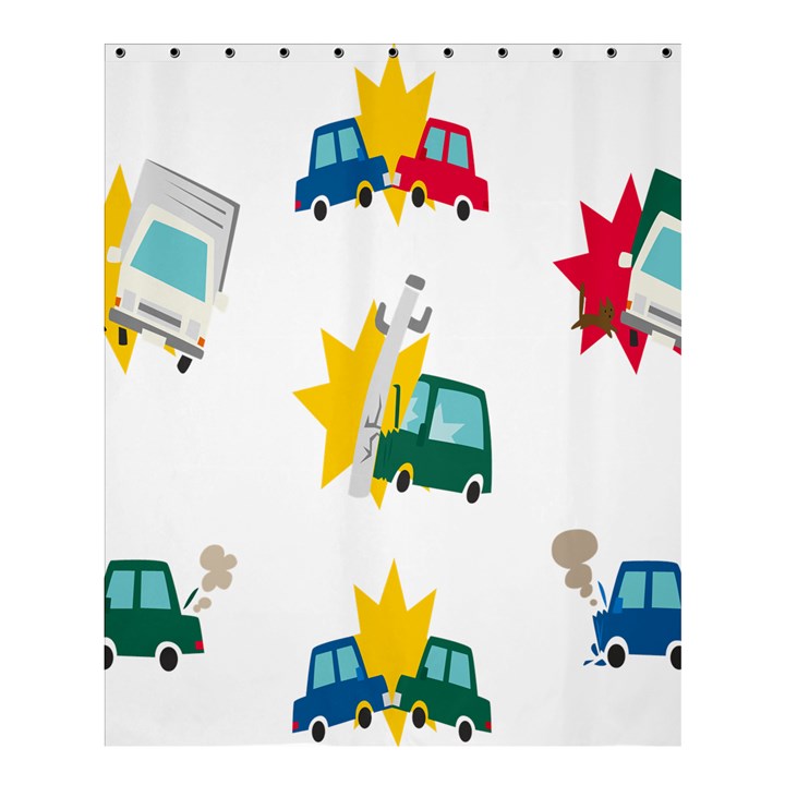 Accident Crash Car Cat Animals Shower Curtain 60  x 72  (Medium) 