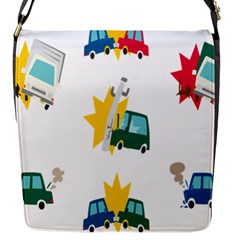 Accident Crash Car Cat Animals Flap Messenger Bag (s)