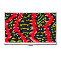 African Fabric Red Green Business Card Holders by Alisyart