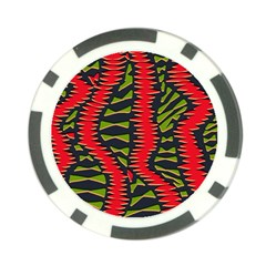 African Fabric Red Green Poker Chip Card Guard (10 Pack)