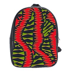 African Fabric Red Green School Bags(large) 