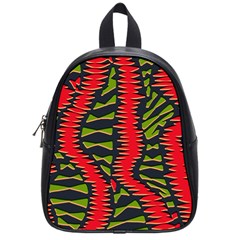 African Fabric Red Green School Bags (small) 