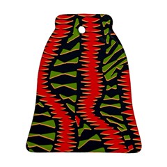 African Fabric Red Green Bell Ornament (two Sides)