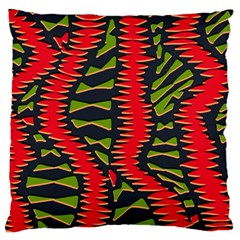 African Fabric Red Green Large Cushion Case (one Side)