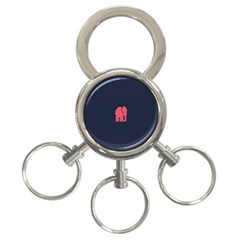 Animals Elephant Pink Blue 3-ring Key Chains