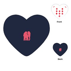 Animals Elephant Pink Blue Playing Cards (heart) 