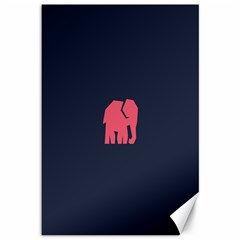 Animals Elephant Pink Blue Canvas 12  X 18   by Alisyart