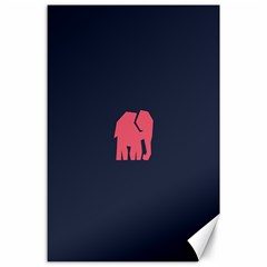 Animals Elephant Pink Blue Canvas 24  X 36  by Alisyart